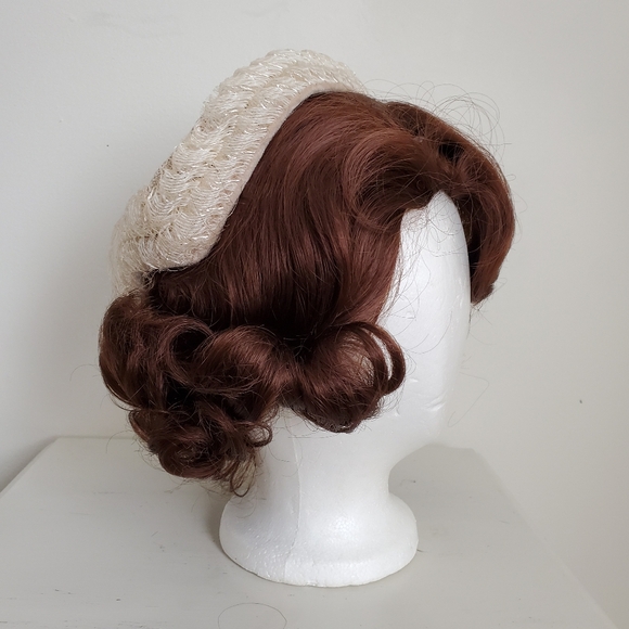 50s Vintage Floral Lace Fascinator Hat - Picture 4 of 14